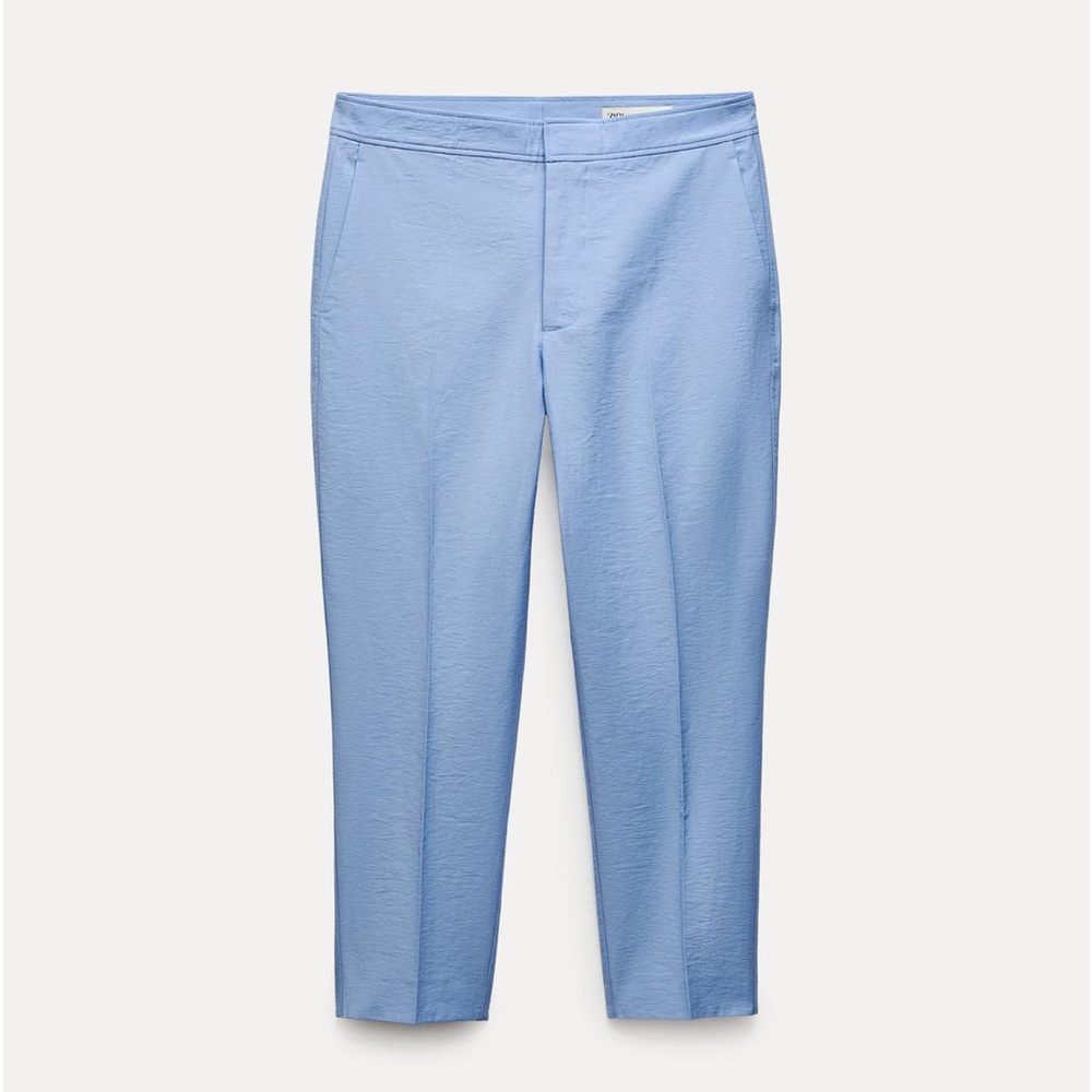Zara Light Blue Straight Leg Pants - Picture 4 of 16